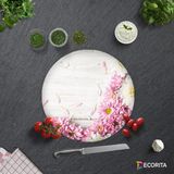 Decorita Pembe Kasımpatı | Cam Kesme Tahtası - Cam Kesme Tablası | Çap 32cm - 32 x 32 cm