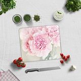 DECORITA Pembe Krizantem | Cam Kesme Tahtası (29cm x 34cm)