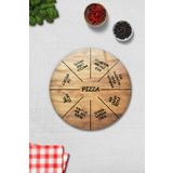 Decorita Pizza Servis Tabağı | Ahşap Görünümlü | Mottolu Pizza Tabağı | Çap 32cm