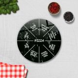 Decorita Pizza Servis Tabağı | Siyah Mermer | Mottolu Pizza Tabağı | Çap 32cm