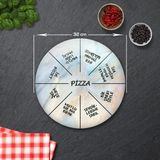 Decorita Pizza Servis Tabağı | Supreme Mermer | Mottolu Pizza Tabağı | Çap 32cm - Beyaz