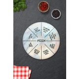 Decorita Pizza Servis Tabağı | Supreme Mermer | Mottolu Pizza Tabağı | Çap 32cm