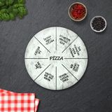 Decorita Pizza Servis Tabağı | Taş Görünüm | Mottolu Pizza Tabağı | Çap 32cm - Gri