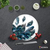 Decorita Plumas Desen | Cam Kesme Tahtası-Cam Kesme Tablası | Çap 32cm - 32 cm