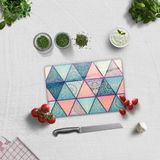 Decorita Renkli Mandala Desenli | Cam Kesme Tahtası - Cam Kesme Tablası | - 20 x 30 cm