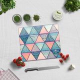 Decorita Renkli Mandala Desenli | Cam Kesme Tahtası - Cam Kesme Tablası | - 29 x 34 cm