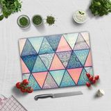 Decorita Renkli Mandala Desenli | Cam Kesme Tahtası - Cam Kesme Tablası | - 30 x 40 cm