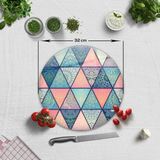 Decorita Renkli Mandala Desenli | Cam Kesme Tahtası - Cam Kesme Tablası | - 32 cm