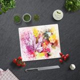 Decorita Renkli Sonbahar | Cam Kesme Tahtası - Cam Kesme Tablası | - 29 x 34 cm