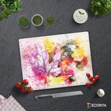 Decorita Renkli Sonbahar | Cam Kesme Tahtası - Cam Kesme Tablası | - 30 x 40 cm