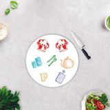 Decorita Renkli Tahta | Cam Kesme Tahtası - Cam Kesme Tablası | Beyaz Fon | 20cm x 30cm