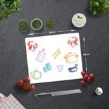 Decorita Renkli Tahta | Cam Kesme Tahtası - Cam Kesme Tablası | Beyaz Fon | 29cm x 34cm