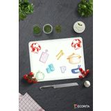 Decorita Renkli Tahta | Cam Kesme Tahtası - Cam Kesme Tablası | Beyaz Fon | 30cm x 40cm