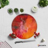Decorita Renkli Yağlıboya | Cam Kesme Tahtası - Cam Kesme Tablası | Çap 32cm - 32 cm