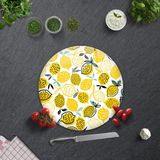 Decorita Sarı Limonlar | Cam Kesme Tahtası - Cam Kesme Tablası | - 32 cm