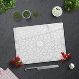 Decorita Selçuklu Motifi Desenli | Cam Kesme Tahtası - Cam Kesme Tablası | - 30 x 40 cm