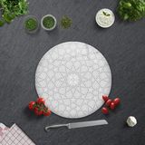 Decorita Selçuklu Motifi Desenli | Cam Kesme Tahtası - Cam Kesme Tablası | - 32 cm