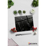 Decorita Siyah Mermer Görünümlü | Cam Kesme Tahtası - Cam Kesme Tablası | 29cm x 34cm