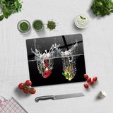 Decorita Su ve Sebzeler | Cam Kesme Tahtası - Cam Kesme Tablası | 29cm x 34cm - 29 x 34 cm