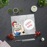 Decorita Süper Anne | Cam Kesme Tahtası - Cam Kesme Tablası | 29CM x 34CM - Gri