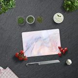 DECORITA Supreme Mermer Görünümlü | Cam Kesme Tahtası (20cm x 30cm)