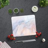 DECORITA Supreme Mermer Görünümlü | Cam Kesme Tahtası (29cm x 34cm)