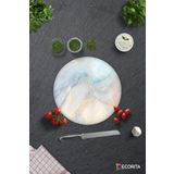 Decorita Supreme Mermer Görünümlü | Cam Kesme Tahtası - Cam Kesme Tablası | Çap32cm