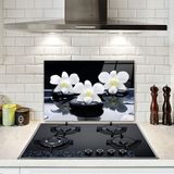 Decorita Taş Üzeri 3'lü Orkide | Cam Ocak Arkası Koruyucu | 40CM x 60CM - 1 Adet