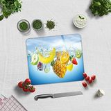 DECORITA Tropik Meyveler | Cam Kesme Tahtası (29cm x 34cm)