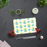 DECORITA Yelken Desenli | Cam Kesme Tahtası (20cm x 30cm)