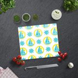 Decorita Yelken Desenli | Cam Kesme Tahtası - Cam Kesme Tablası | - 29 x 34 cm