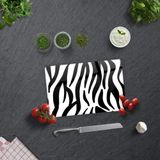 DECORITA Zebra Desen | Cam Kesme Tahtası (20cm x 30cm)