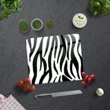 DECORITA Zebra Desen | Cam Kesme Tahtası (29cm x 34cm)