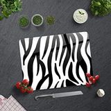 DECORITA Zebra Desen | Cam Kesme Tahtası (30cm x 40cm)
