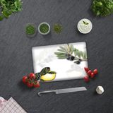 Decorita Zeytin ve Limon Desen Cam Kesme Tablası 20 x 30 cm