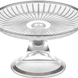 Decorium Accademia Platin Yaldızlı 18 cm Ayaklı Cam Servis Tabağı 9-01150106