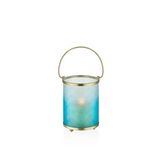 Decorium Arya 9,9 cm Dekoratif Mavi Cam Fener 9-03010525