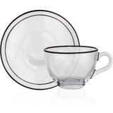 Decorium Black Line 12 Parça 6 Kişilik 240 ml Fincan Takımı 9-01110644 - Siyah