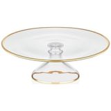 Decorium Cam Ayaklı 28 cm Servis Tabağı Dalia Altın M06461-AB - 1 lt