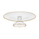 Decorium Cam Servis Tabağı Ayaklı 21 Cm Dalıa Altın M06453-Ab