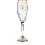 Decorium Camellia 24 Ayar Altın Yaldızlı 150 ml 6 Parça Flüt Cam Şampanya Kadehi 9-01020013 - Şeffaf