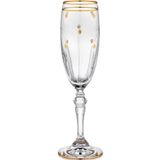 Decorium Camellia 24 Ayar Altın Yaldızlı 150 ml 6 Parça Flüt Cam Şampanya Kadehi 9-01020013