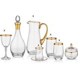 Decorium Dalıa 01 31 Parça Cam Su Seti (Şişe 6lı) - Gold