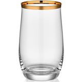 Decorium Dalia 24 Ayar Altın Yaldızlı 350 ml 6 Parça Cam Meşrubat Bardağı 9-01010004