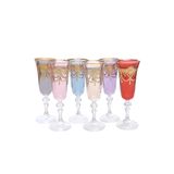 Decorium Flut Şampanya Kadehi 6'lı Set, Elit Altın Asorti, Renkli