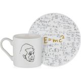 Decorium Iconic Einstein 85 ml 4 Parça 2 Kişilik Porselen Kahve Fincan Takımı 9-01120230