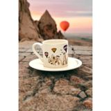 Decorium Kapadokya Balonlar 85 ml 4 Parça 2 Kişilik Porselen Kahve Fincan Takımı 9-01120256 - Renkli