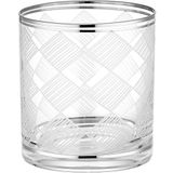 Decorium Karo Platin Yaldızlı 200 ml 6 Parça Cam Viski Bardağı 9-01010012