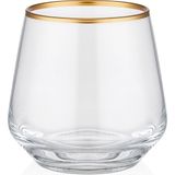 Decorium Keyif 345 ml 6 Parça Cam Viski Bardağı 9-01010057 - Şeffaf - Gold