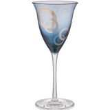 Decorium Lotus 130 ml 4 Parça Mavi Cam Beyaz Şarap Kadehi 9-01020075